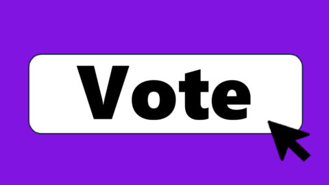 Vote button with a purple background