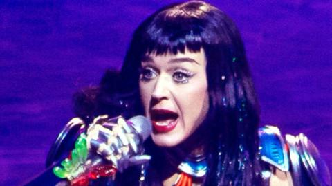 Katy Perry singing onstage