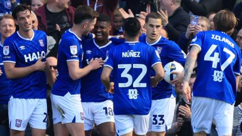 Ipswich celebrate scoring