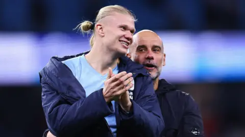 Erling Haaland and Pep Guardiola