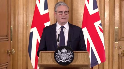 Keir Starmer at a podium
