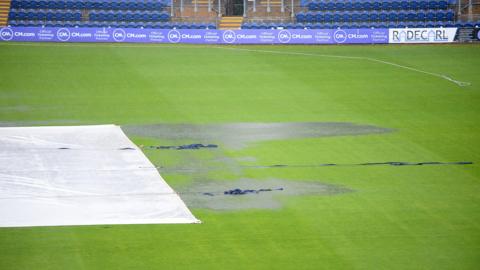 Further downpours added to heavy overnight rain at Sophia Gardens