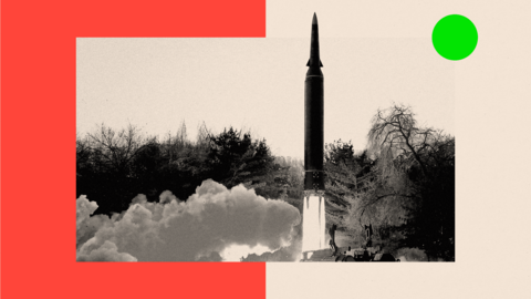 A treated image of a hypersonic missile North Korea claims to have test-fired
