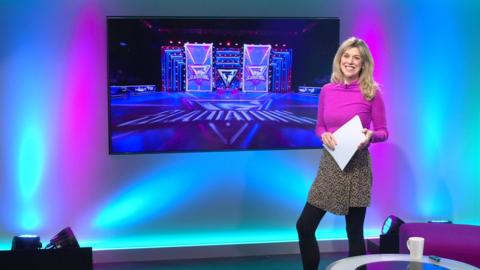 Jenny on the Newsround set