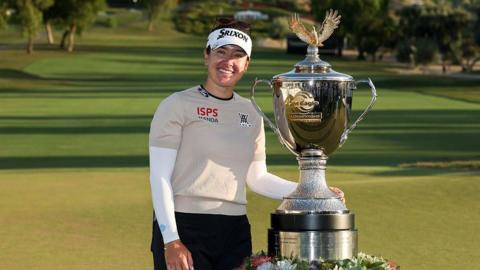 Hannah Green with the JM Eagle LA Championship trophy