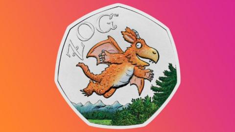 The new 50p coin that celebrates the children's character Zog. 