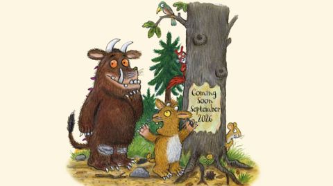 Illustration of the Gruffalo and his child.