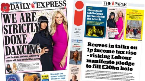 index picture combining the front pages of two newspapers