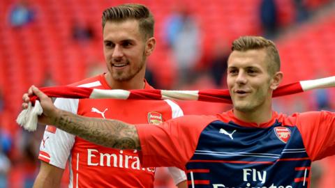 Aaron Ramsey (left) with Jack Wilshere in 2014