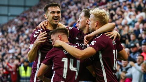 Hearts celebrate