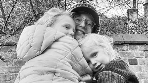 Fionnghuala Shearman and her daughter Eve and son Ohner.