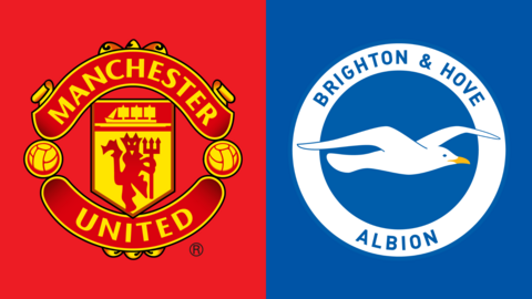 Manchester United and Brighton & Hove Albion club badges