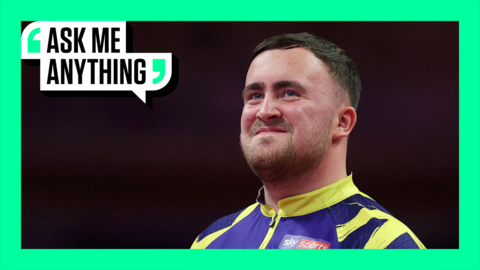 Luke Littler with an Ask Me Anything border around him