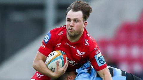 Ioan Lloyd in action for Scarlets against Cardiff