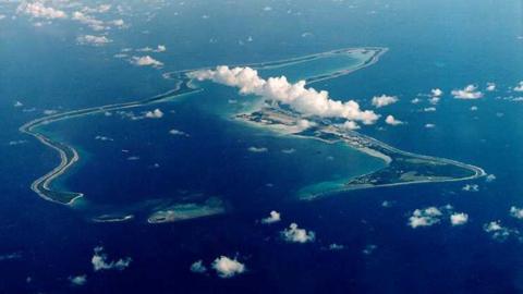 Aerial shot of Chagos Islands