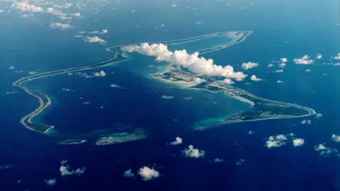 Aerial shot of Chagos Islands