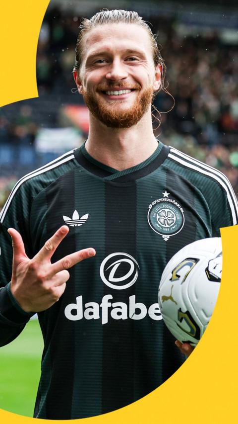 Celtic's Kasper Hogh celebrates