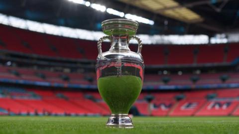 Euros trophy at Wembley Stadium