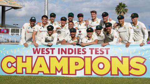 Australia with the Test series trophy