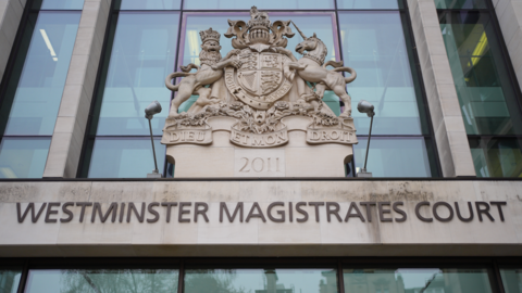 Signage of the front entrance to Westminster Mags Court