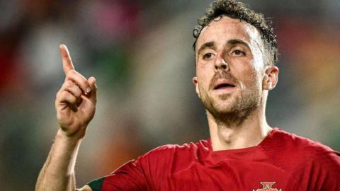 Diogo Jota in action for Portugal