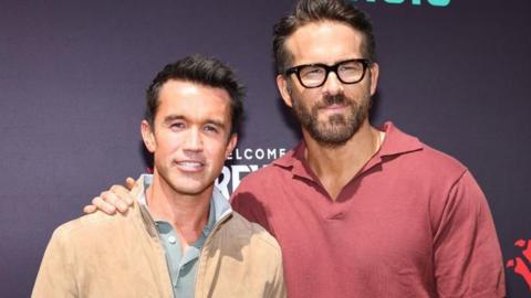 Ryan Reynolds and Rob McElhenney pictured at the launch of Welcome to Wrexham in Los Angeles in 2023