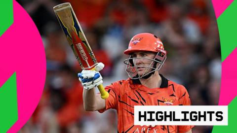 Harry Brook points his bat