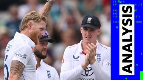 Ben Stokes, Ben Duckett and Harry Brook of England