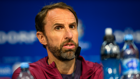 England manager Gareth Southgate at a news conference on the eve of his side's game with Switzerland