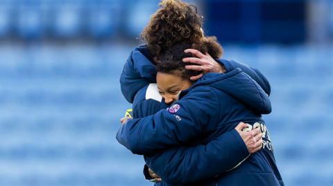 Rita Guarino celebrates West Ham's win over Leicester City