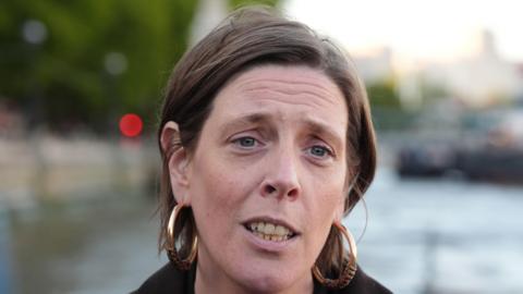 Jess Phillips wearing a concerned expression