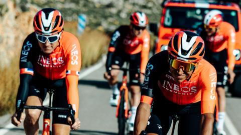 Ineos Grenadiers training including Egan Bernal and Geraint Thomas