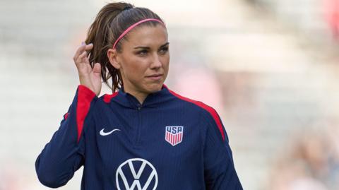 Alex Morgan in training with the USA