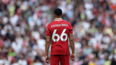 Trent Alexander-Arnold in action for Liverpool against Arsenal.