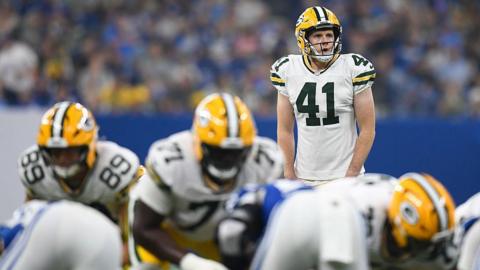 Mark McNamee lines up a kick against the Indianapolis Colts in pre-season