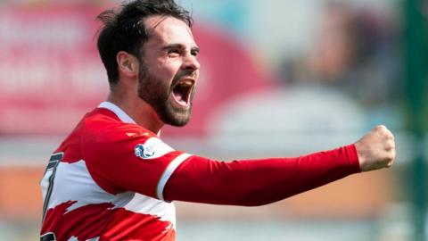 Hamilton Accies' Reghan Tumilty celebrates