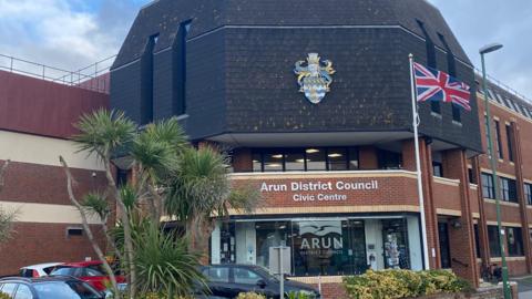 The outside of Arun District Council's building 