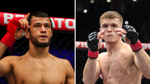 Split image of Usman Nurmagomedov and Paul Hughes