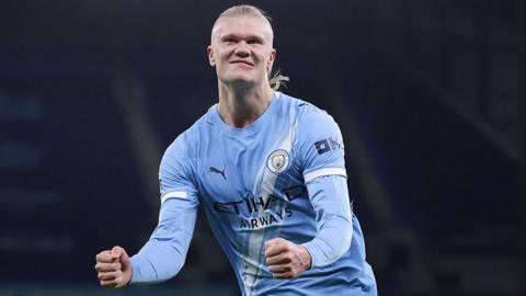 Erling Haaland celebrates