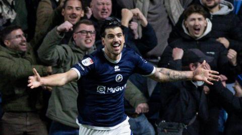 Tristan Crama celebrates a goal