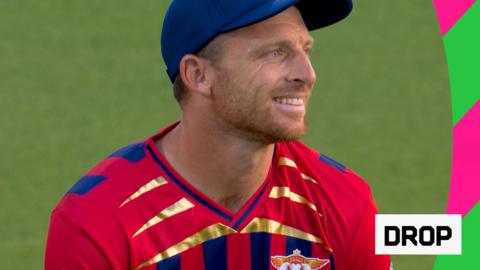 Jos Buttler grimaces after missing simple catch