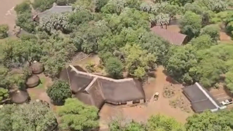 Wide aerial shot of a flooded part of Kruger National Park
