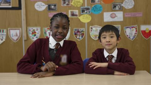 children looking at the camera