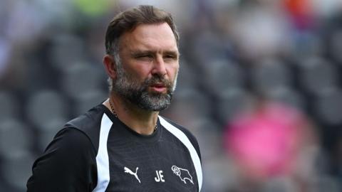 Derby County head coach John Eustace