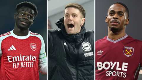 Arsenal, Brighton and West Ham