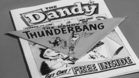 An archive copy of The Dandy magazine with thunderbang free gift