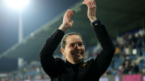 Rhian Wilkinson applauds in the Czech Republic 