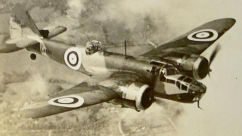 A historic photo of a World War Two Bristol Bolingbroke bomber plane, taken from the personal archive of Sheffield pilot Ernest Lewis Ellis, who died in 1945.