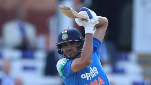 India captain Shubman Gill plays a shot