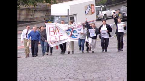 Campaigners celebrate the repeal of Section 28.